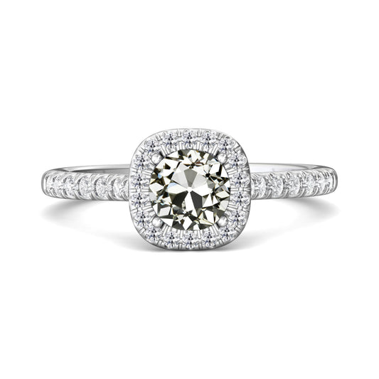 natural round diamond 3.50ct ring front view