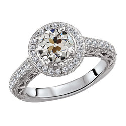 Natural Diamond Ring 4.50ct - White Gold 14K