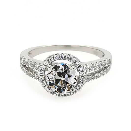 natural round diamond 4.50ct ring front view