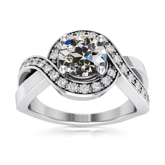 natural round diamond 4.25ct ring front view