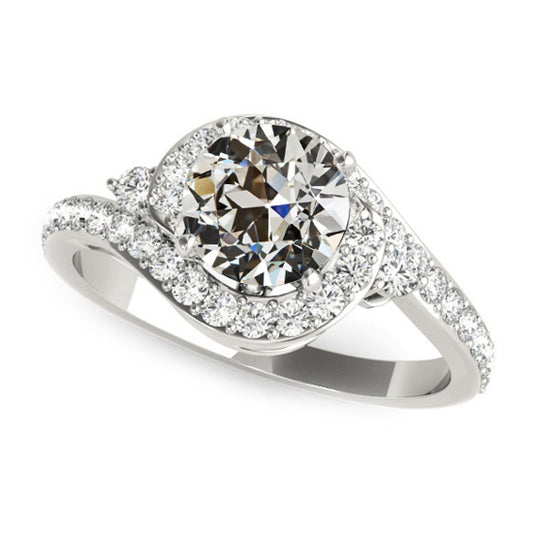 natural round diamond 4.50ct ring front view