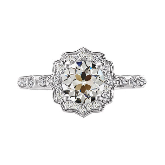 natural round diamond 4ct ring front view