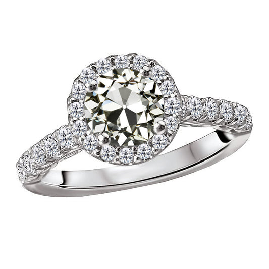 natural round diamond 5ct ring front view