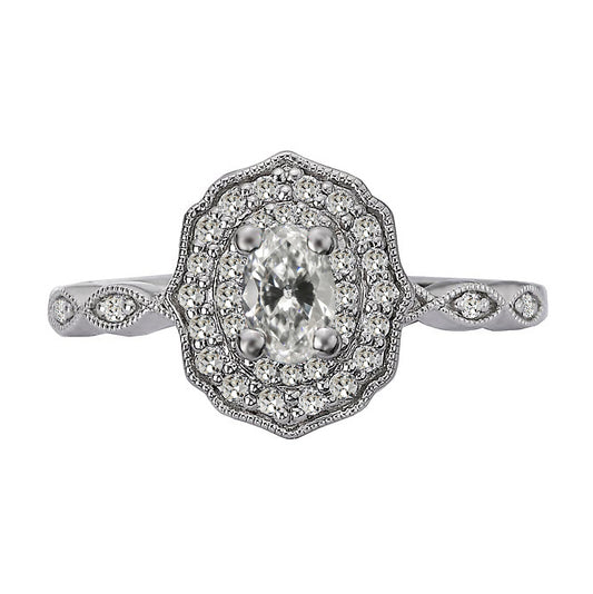 natural round diamond 4ct ring front view
