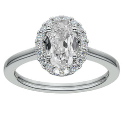 Halo Ring Round & Oval Old Miner Genuine Natural Earth Mined Diamond 14K Gold Jewelry 6.50 Carats