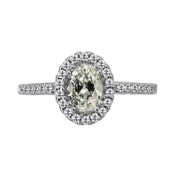 Halo Ring Round & Oval Old Miner Diamond 5.50 Carats Gold
