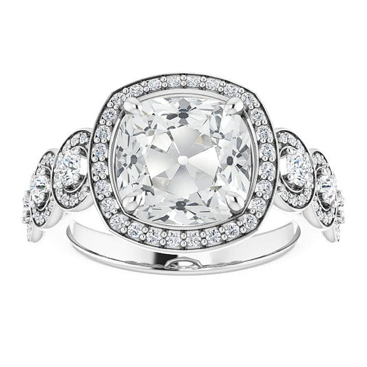 natural round diamond 11.75ct ring front view
