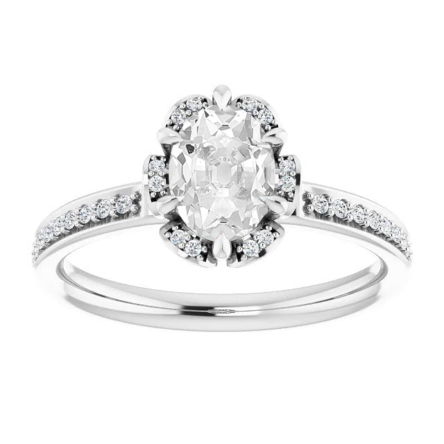 Halo Ring Old Miner Diamond Prong Set