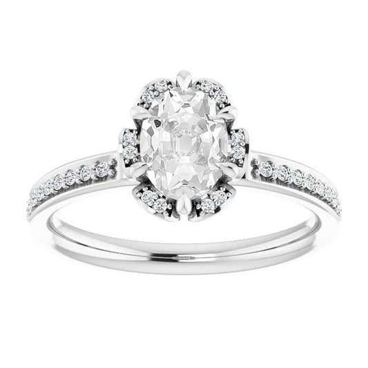 Halo Ring Old Miner Diamond Prong Set