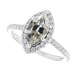 Natural Diamond Ring 7.25ct - White Gold 14K