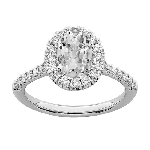 Halo Ring With Accents Old Cut Diamond