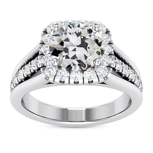 natural round diamond 7.50ct ring front view