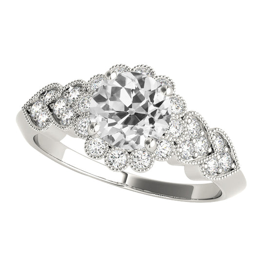 natural round diamond 4.50ct ring front view