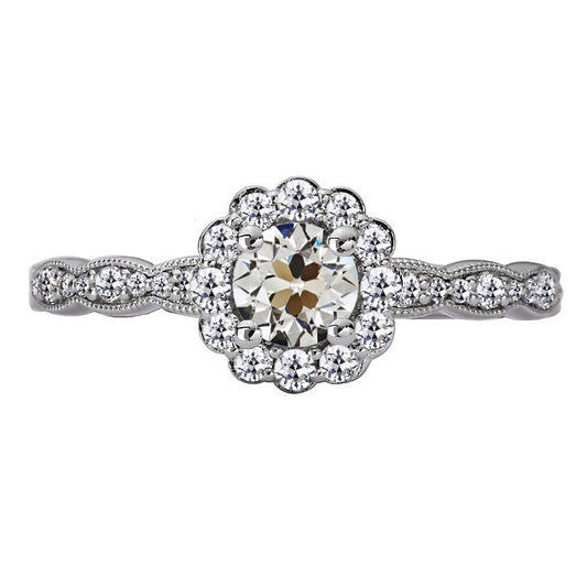 natural round diamond 4.50ct ring front view