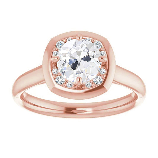 natural round diamond 3.25ct ring front view