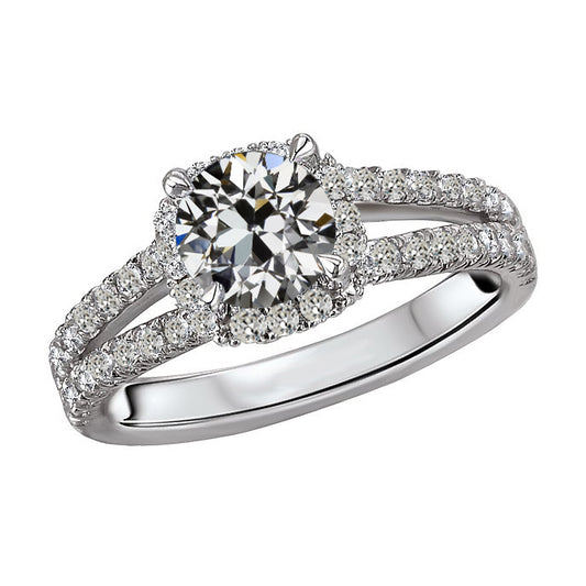 natural round diamond 6ct ring front view