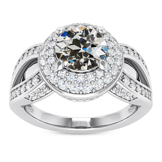 natural round diamond 8ct ring front view