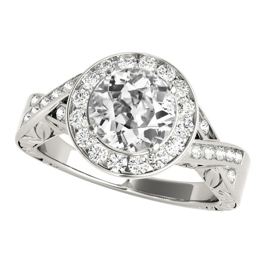 natural round diamond 5.25ct ring front view
