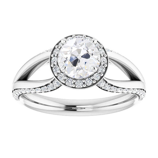 natural round diamond 5ct ring front view
