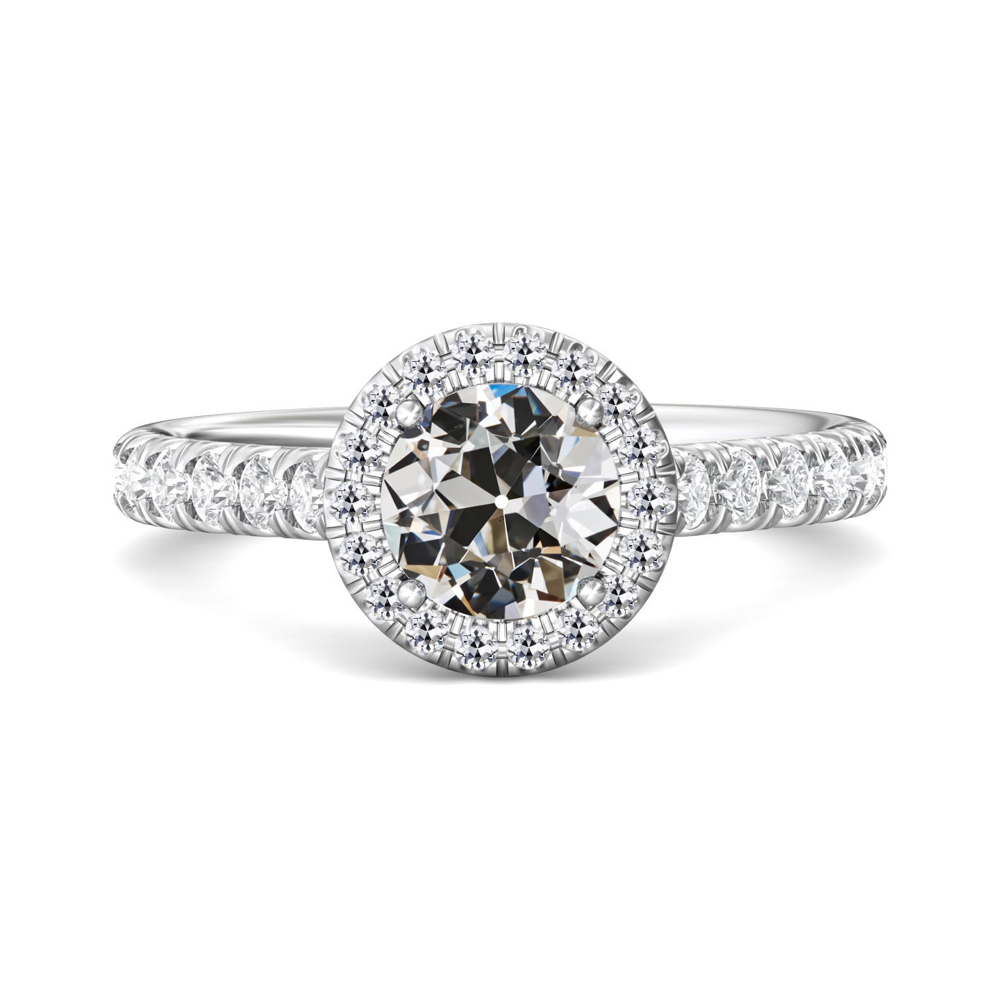natural round diamond 4.50ct ring front view