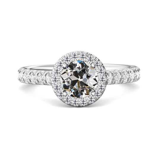 natural round diamond 4.50ct ring front view