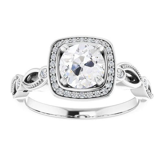 Halo Old Cut & Black Diamond Lady's Ring 