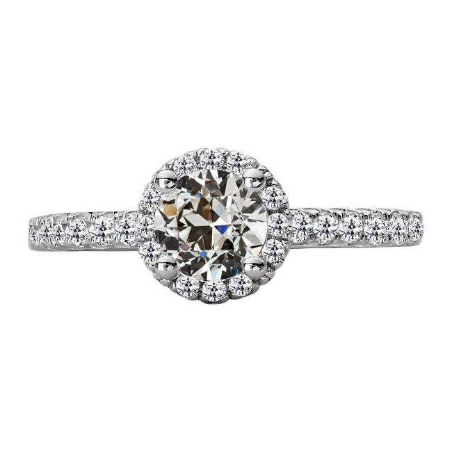 Halo Round Old European Diamond Ring