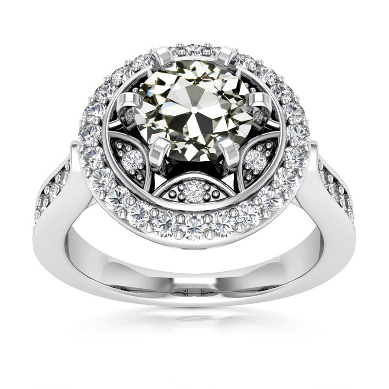 natural round diamond 5.75ct ring front view