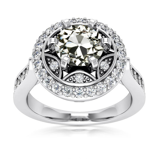 natural round diamond 5.75ct ring front view