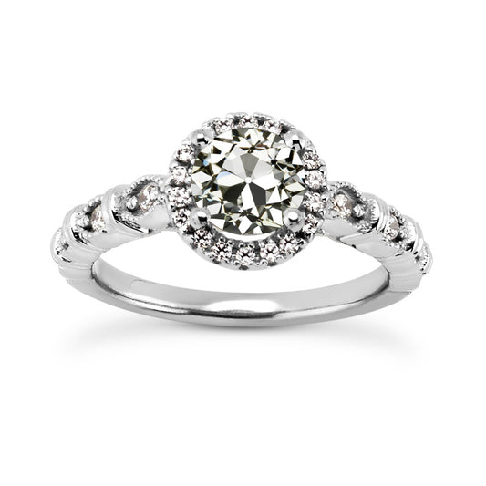 natural round diamond 3.25ct ring front view