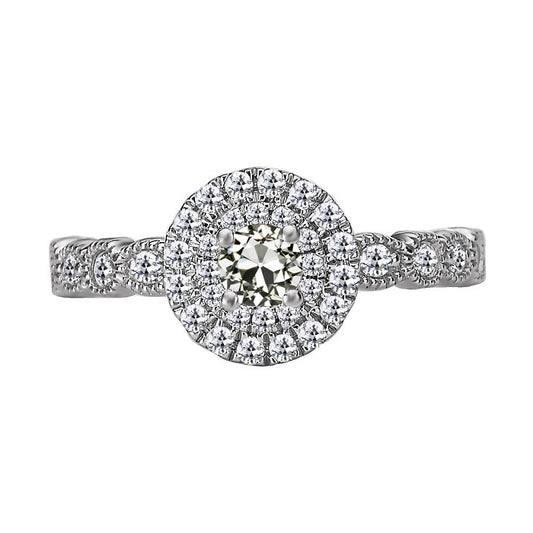 natural round diamond 4ct ring front view