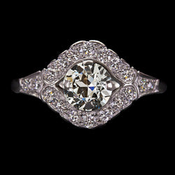 Halo Round Old Mine Cut Real Natural Earth Mined Diamond Ring White Gold Jewelry 3.50 Carats