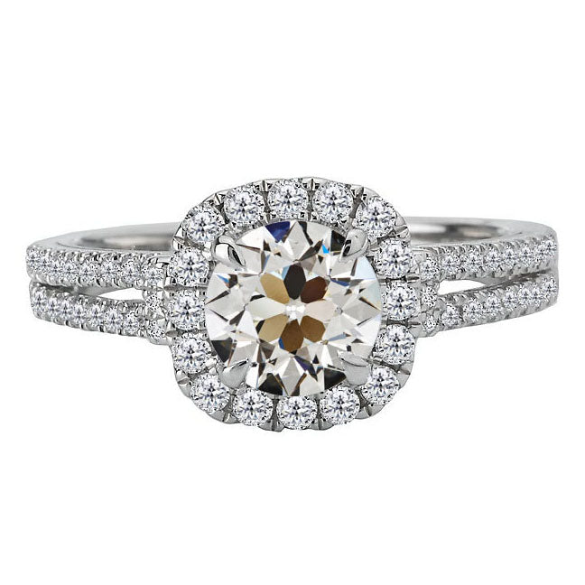 natural round diamond 5ct ring front view