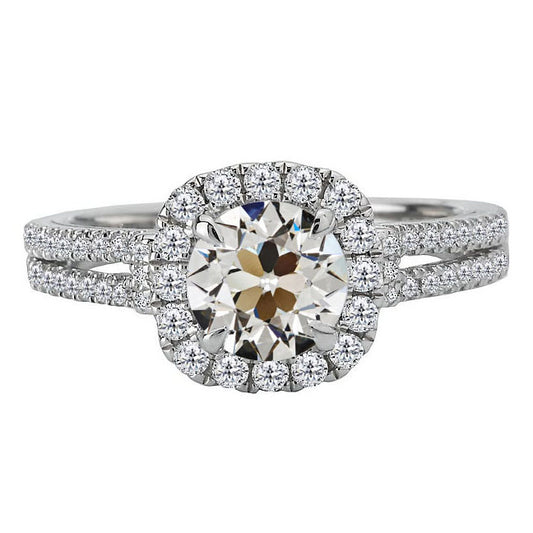 natural round diamond 5ct ring front view