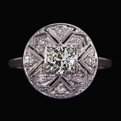 Halo Round Old Mine Cut Diamond Wedding Ring Vintage Style 2.50 Carats