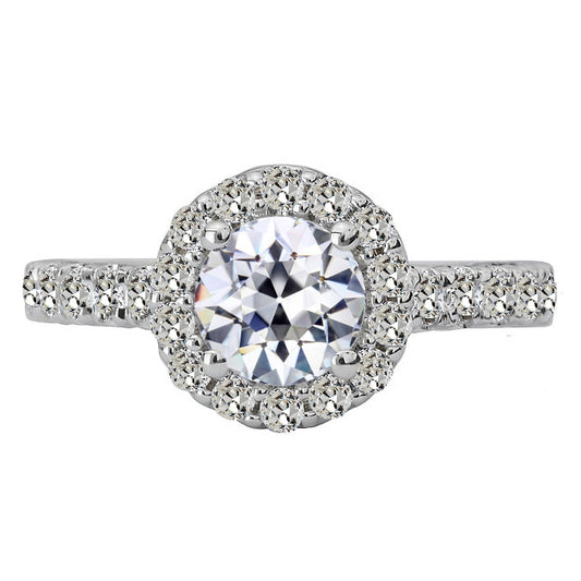 natural round diamond 6ct ring front view