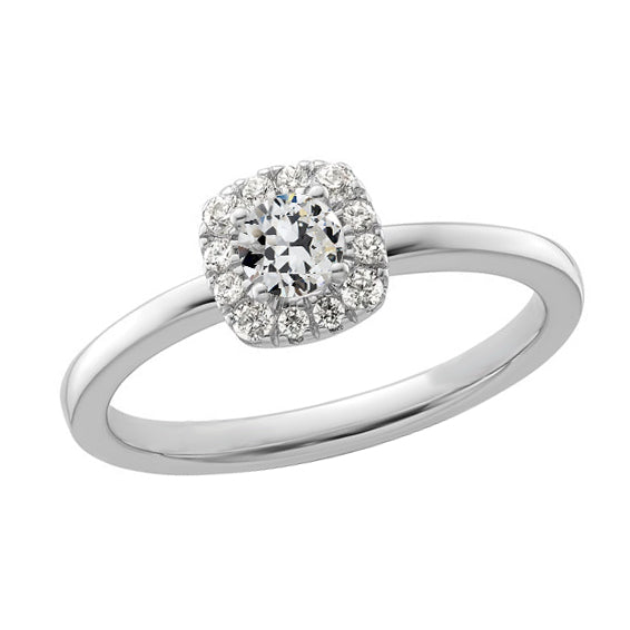 Halo Old Miner Diamond Ring 14K Gold Jewelry