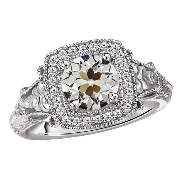 natural round diamond 4ct ring front view