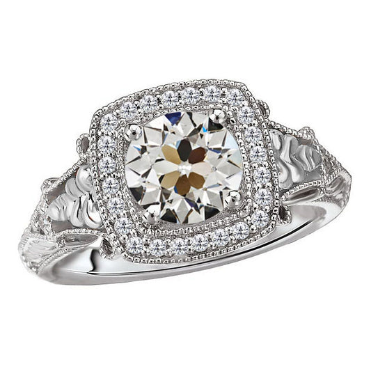 natural round diamond 4ct ring front view