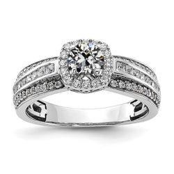 Halo Round Old Miner Natural Earth Mined Diamond Ring Prong Channel Set 4 Carats