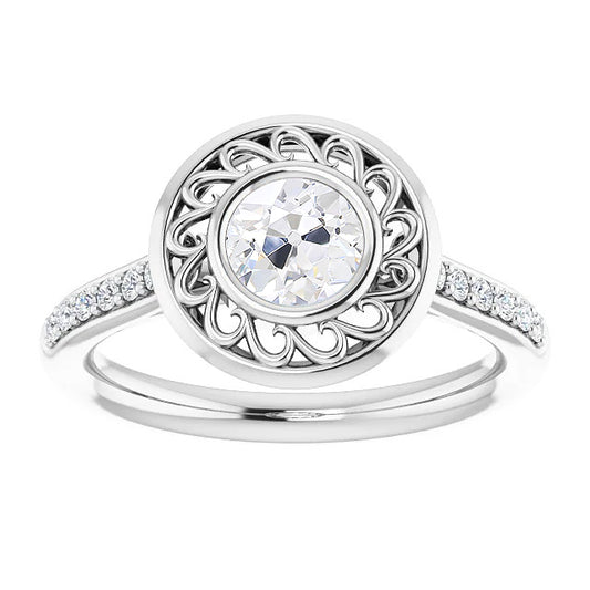 Old Miner Diamond Ring With Accents Bezel Set