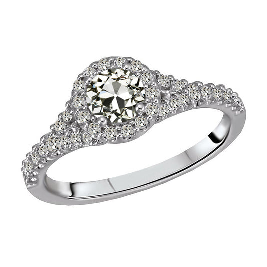 Halo Old Miner Diamond Ring Women’s Gold Jewelry