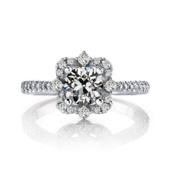 Halo Round Old Miner Natural Earth Mined Diamond Wedding Ring Jewelry 3.50 Carats