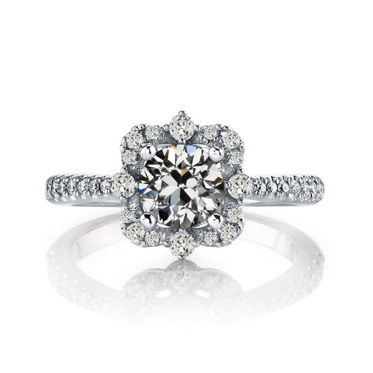 natural round diamond 3.50ct ring front view