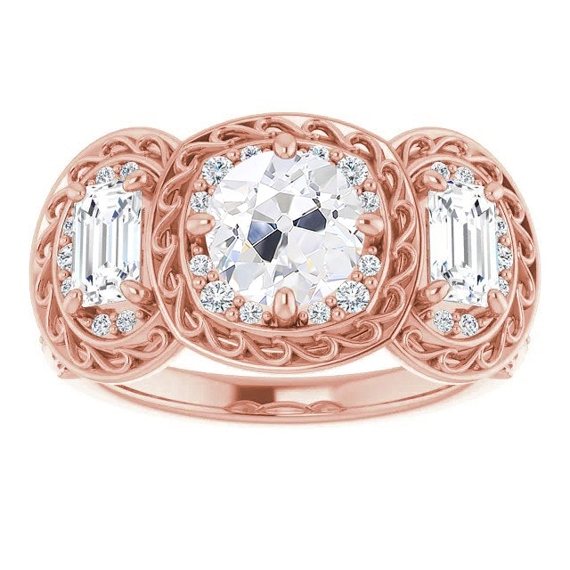 Halo Old Miner Diamond Wedding Ring