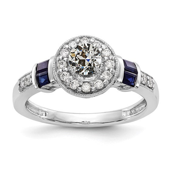 Halo Round Old European Diamond Ring