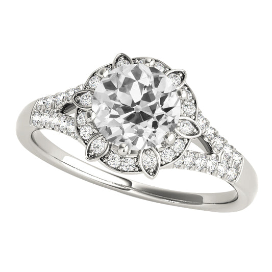 natural round diamond 4.25ct ring front view