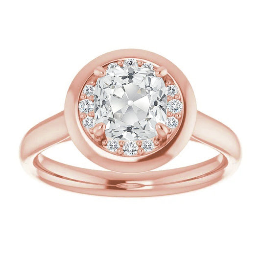 Halo Round & Cushion Old Miner Ring