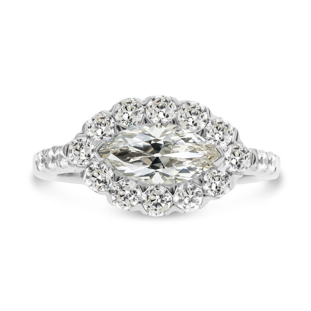 Halo Old Miner Cut Diamond Ring