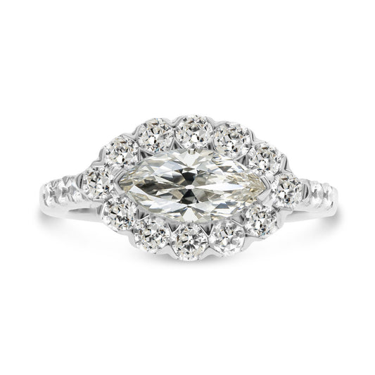 Halo Old Miner Cut Diamond Ring